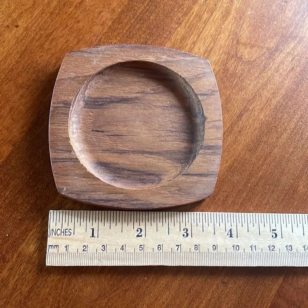 Set of 6 MCM Teak Coasters - Picture 4 of 4